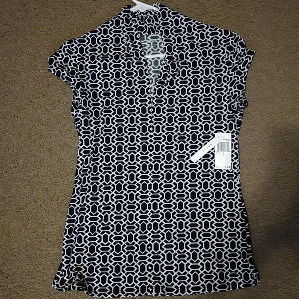 Black and White print blouse